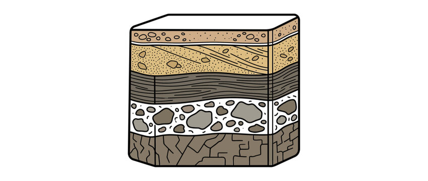 Cross-section of Earth layers isolated on transparent background