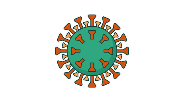 Coronavirus Icon Isolated, Covid 19 Pandemic Symbol, Microbe Illustration