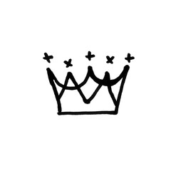 Hand-drawn Crown Doodle Line Art Royal Sparkle Vector Sketch Brush © Mah