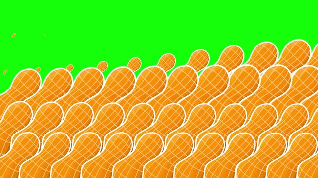 4K motion graphics transition animation of peanut on chroma key green screen background.