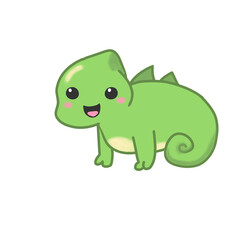 Fototapeta premium Cute Chameleon Hand Drawn Vector