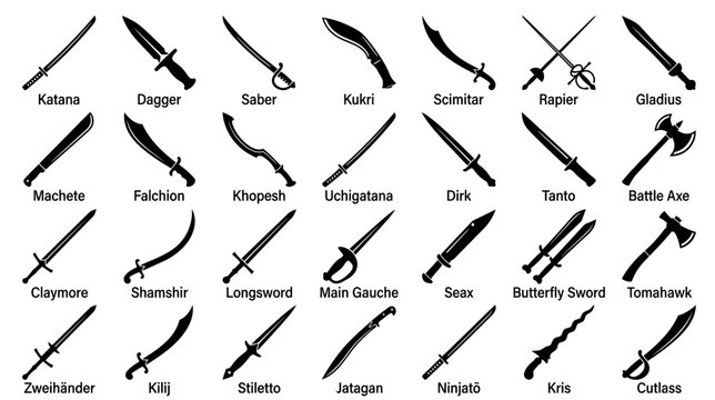 Collection of Ancient Swords and Blades