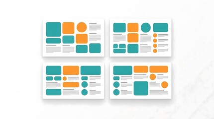 Fototapeta premium Modern business presentation slides templates with infographic elements and data charts