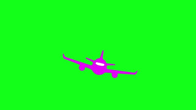Green airplane icon with white cockpit isolated on dark gray background vector illustration representing travel and aviation with clear simple graphic design elements.