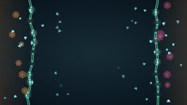 Osmosis solvent molecules crossing a membrane seamless loop
