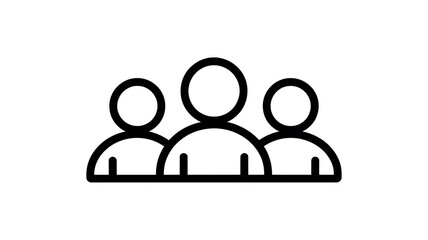 Fototapeta premium Simple line icon of a group of three people