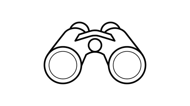 Black outline icon of binoculars