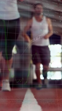 Animation of data processing over diverse people running