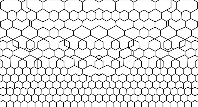 Geometric hexagon lattice pattern background line art vector illustration for tech design