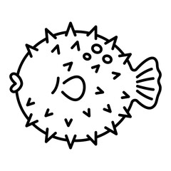 puffer fish line icon with editable stroke © Arta