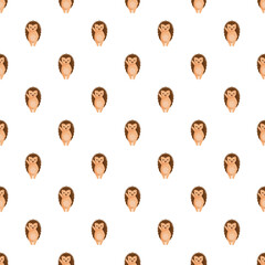 Naklejka premium Cute hedgehog characters repeated in a seamless pattern design on a white background