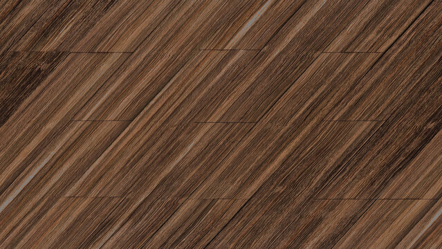 Dark Walnut Diagonal Wooden Planks Chevron Pattern Seamless Background"