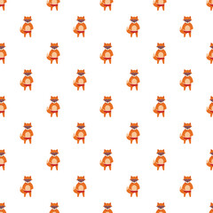 Naklejka premium Foxes wearing masks featuring as a repeating cartoon illustration