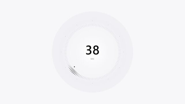 Digital Countdown Timer with glowing numbers in circular frames during modern presentation overlay
