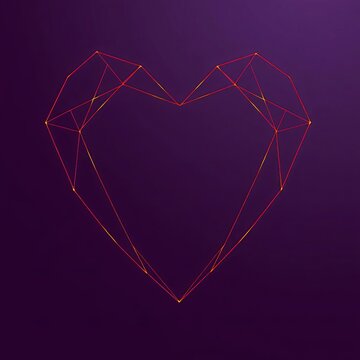 Geometric shapes and lines form a stylized heart, love, shape