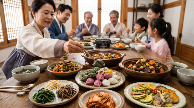 Chuseok family celebration lunch with family
