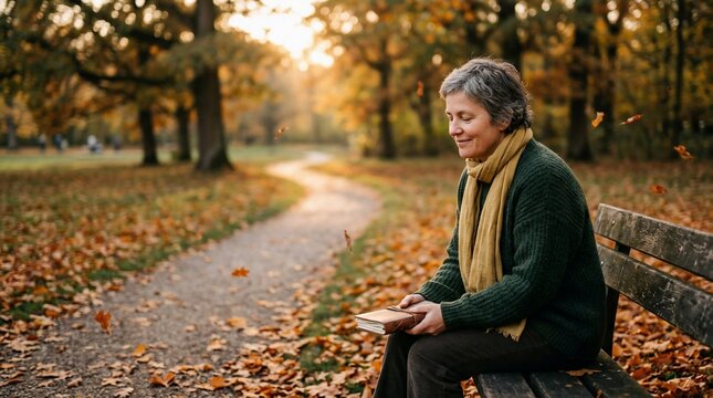 Woman reading outdoors