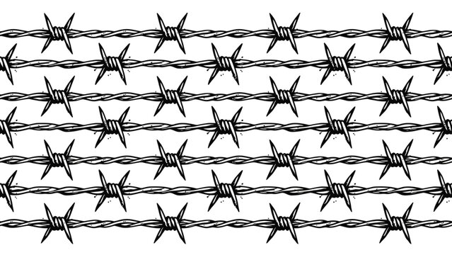 Barbed Wire Fence Pattern A Grungy, Industrial Texture for Design and Backgrounds