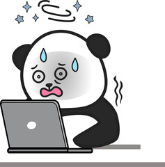 Cute Panda Character Emoticon Set for Office Workers and Daily Work Life © woonyoung