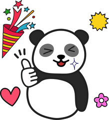 Cute Panda Character Emoticon Set for Office Workers and Daily Work Life © woonyoung