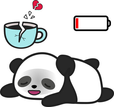 Cute Panda Character Emoticon Set for Office Workers and Daily Work Life