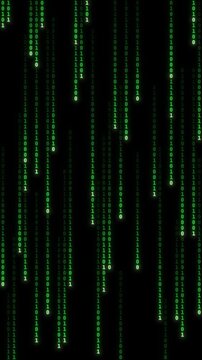 Abstract vertical binary background - matrix loop