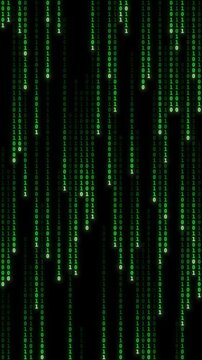 Abstract vertical binary background - matrix loop
