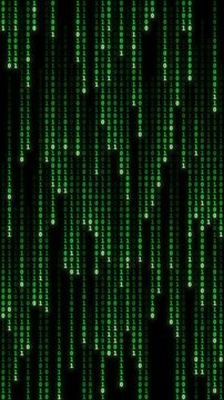 Abstract vertical binary background - matrix loop