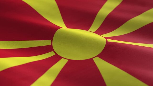North Macedonia - waving flag loop
