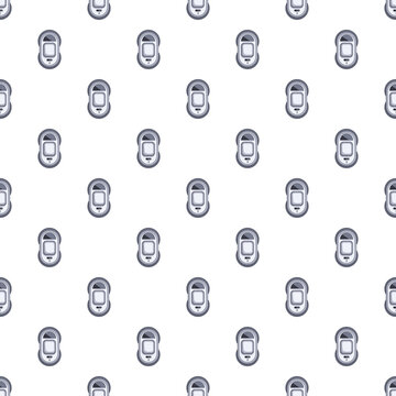 Portable cleaning devices forming a seamless pattern on a white background