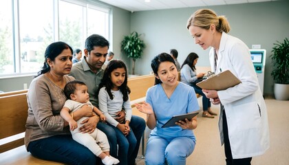 Fototapeta premium Family Healthcare Consultation with Doctor