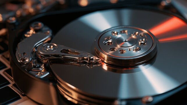 Inside of internal Harddrive HDD , Disassembled hard drive from the computer data hard drive backup disc hdd disk restoration
