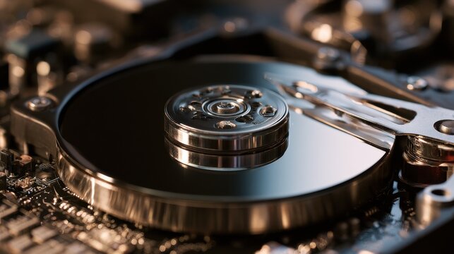 Inside of internal Harddrive HDD , Disassembled hard drive from the computer data hard drive backup disc hdd disk restoration

