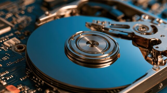 Inside of internal Harddrive HDD , Disassembled hard drive from the computer data hard drive backup disc hdd disk restoration
