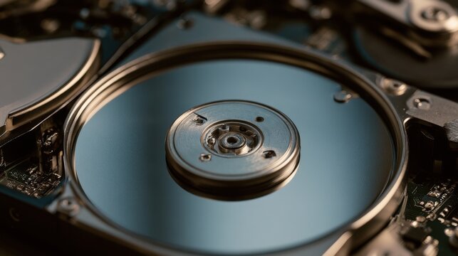 Inside of internal Harddrive HDD , Disassembled hard drive from the computer data hard drive backup disc hdd disk restoration
