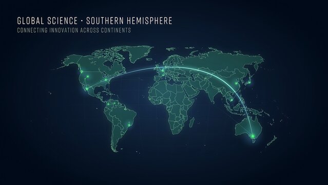 Southern hemisphere global science satellite view