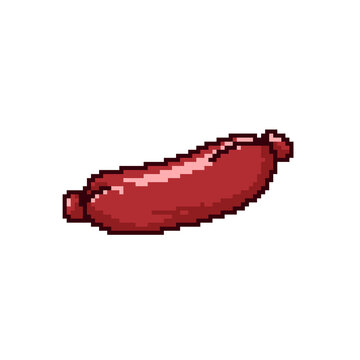 Pixel art illustration of fast food sausage 