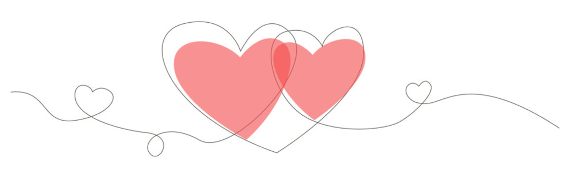 couple love continues line vector illustration design