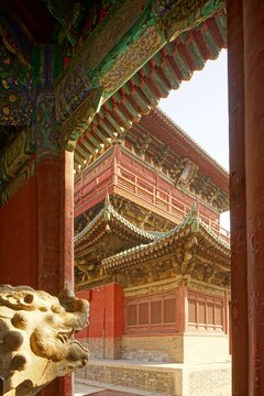 Chinees historic architecture: Long Xing Temple, build from AD. 586