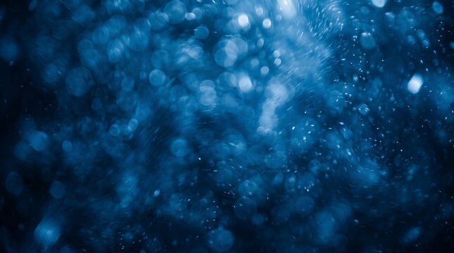 Blue Abstract Bokeh Background with Glitter Dust and Light