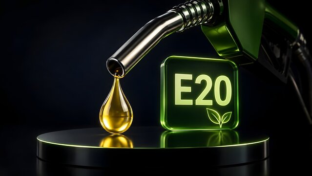 Eco Friendly Biofuel E20 Fuel Dispenser Nozzle And Golden Oil Drop