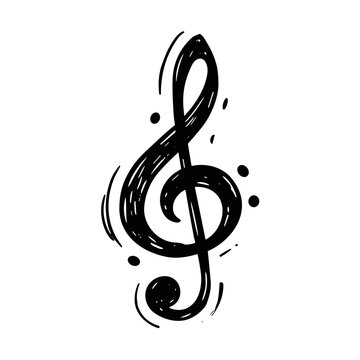 icon silhouette treble clef vector illustration