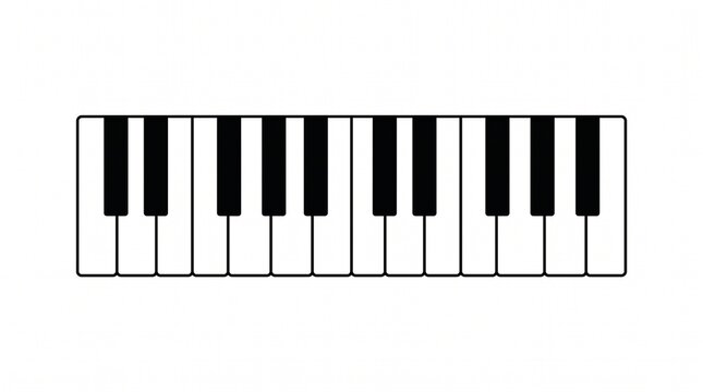 Piano Keys Close-up: A close-up shot of black and white piano keys, offering a simple yet elegant view of a musical instrument.