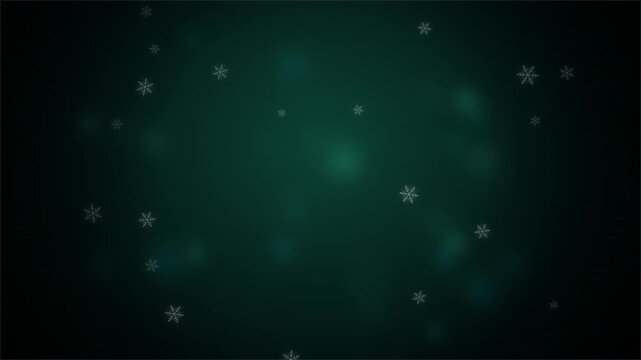 Christmas holiday snowfall and aurora sky seamless loop
