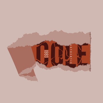 Vintage Distressed T-Shirt Design with Cycles Authentic 1983 Typography and Torn Paper Effect