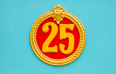 Number 25 in retro style on blue background © Arcady