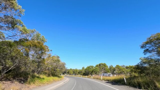 Driving Along a Rural Highway in New South Wales Australia