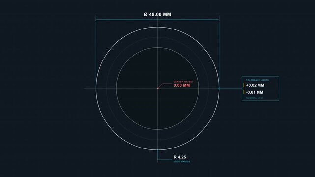 Engineering Tolerance Diagnostic HUD: 4K Technical Quality Control Animation