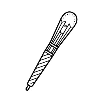 Black and white illustration of a traditional pencil sharpener tool