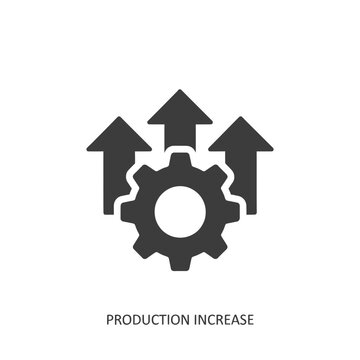 Production Increase Concept Illustration With Gear And Upward Arrows